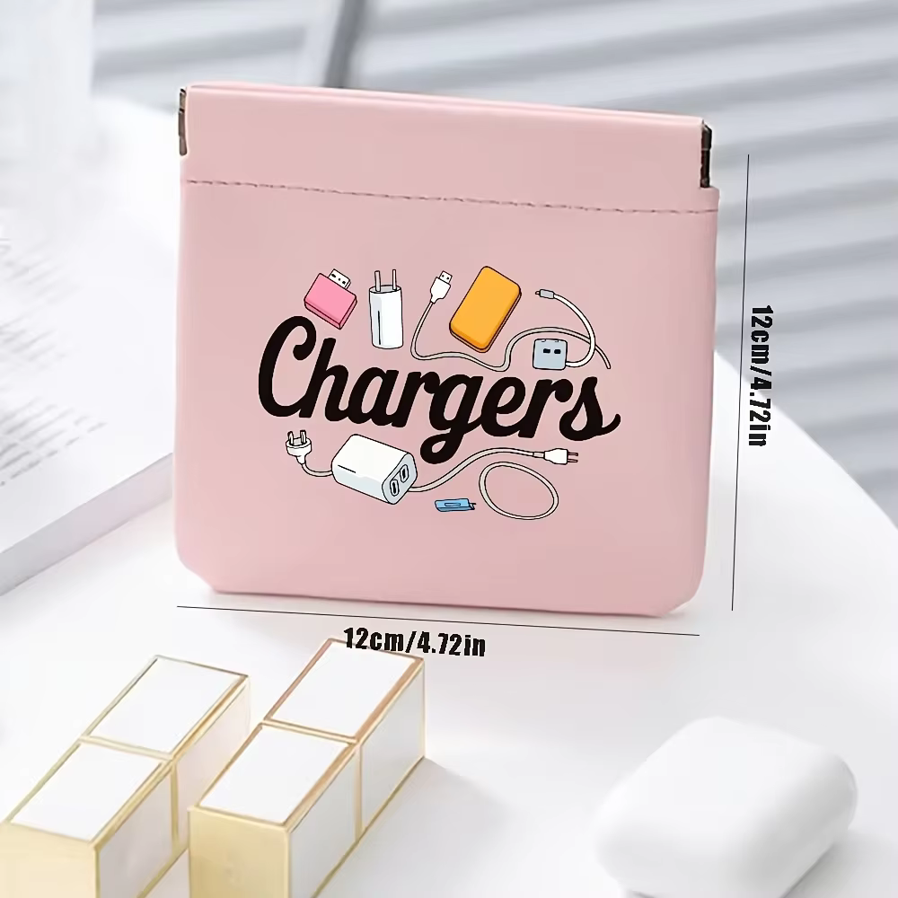 Pochette de rangement compacte en PU avec ouverture métallique