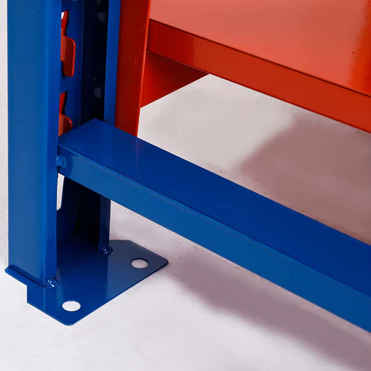 Unités d'étagères de rangement de garage en acier empilables multicouches de taille moyenne d'entrepôt bleu orange