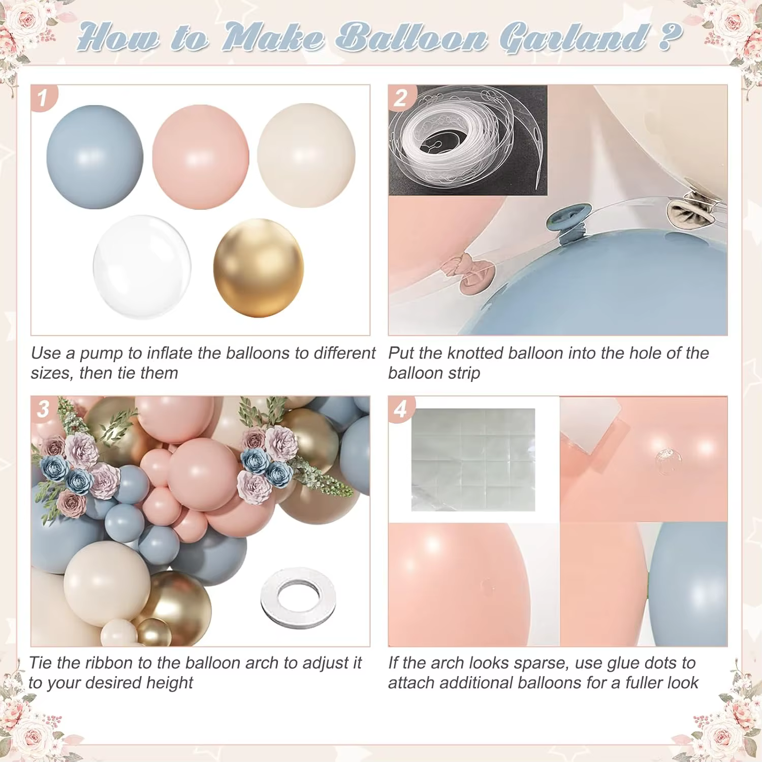 Kit d'arche de ballons pour révélation du sexe