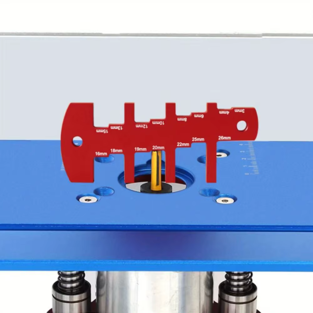 Jauge de profondeur de défonceuse en aluminium, robuste, pour mesure précise de la hauteur de table, conception compacte, de 3 à 26 mm