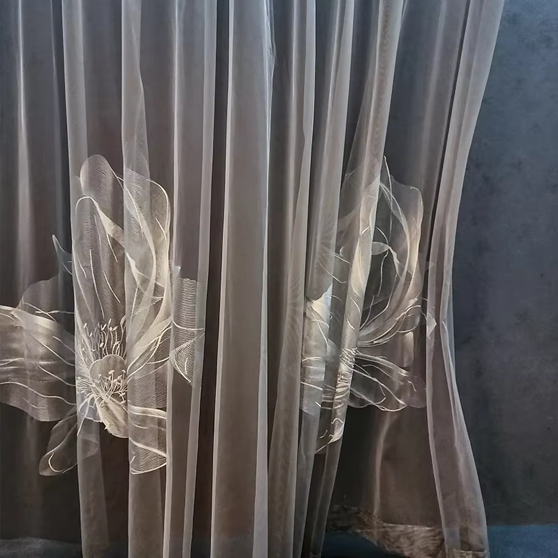 Rideaux transparents brodés de luxe modernes, sur mesure, pour salon, Style français, américain et européen, décoration de Villa, Voile