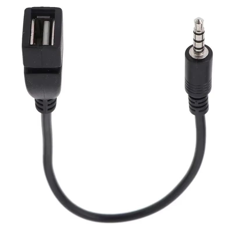 Câble audio Aux de voiture noir 3.5mm vers