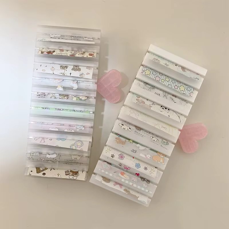Organisateur de papier transfert pour ongles, boîte de rangement à motif de dessin animé avec support de présentation, grande capacité, support pour fournitures artistiques pour salon et maison