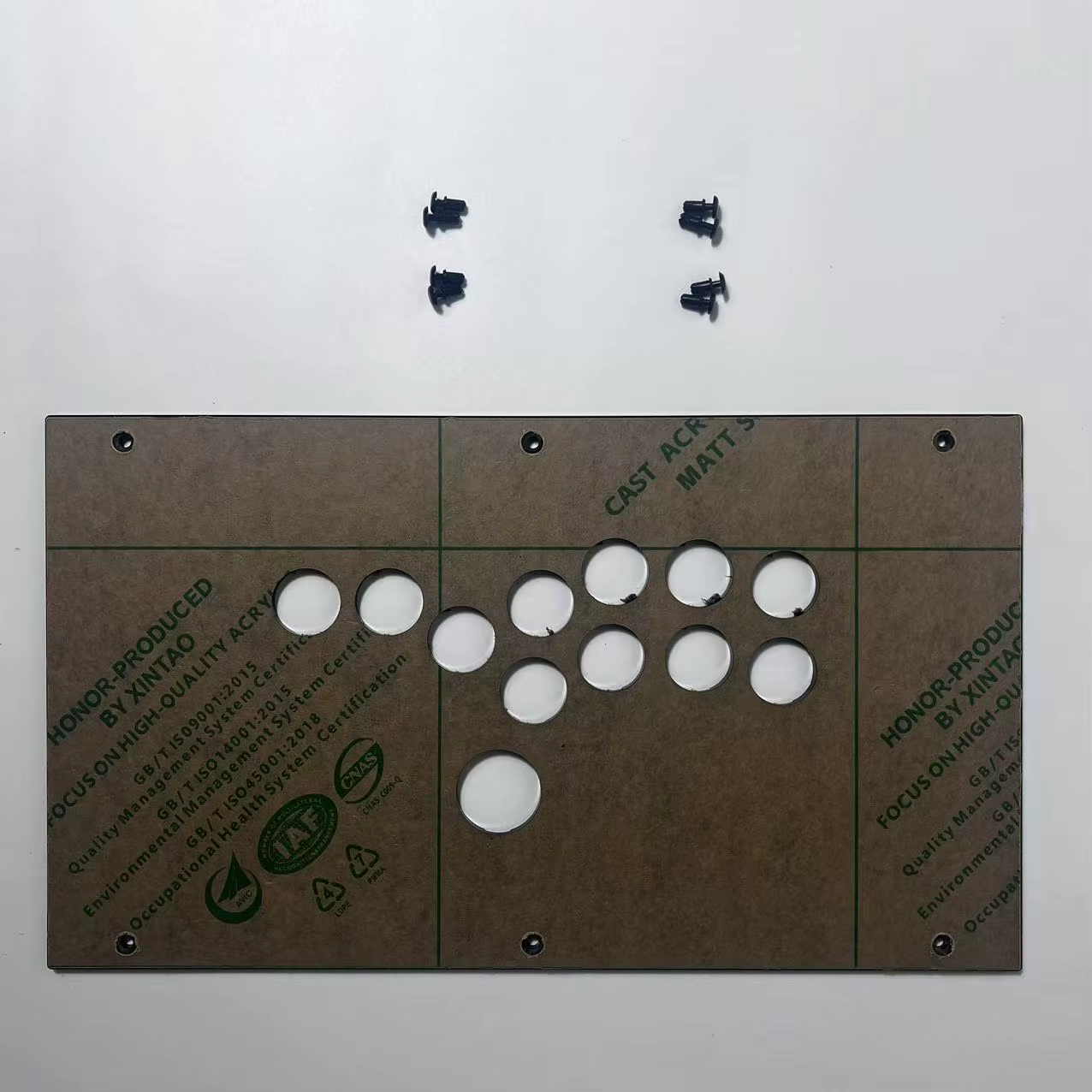 Panneau de Contrôleur d'Arcade DIY FightBox Personnalisé Série F 35cm x 20cm Style Hitbox Transparent Brillant Dépoli avec Vis