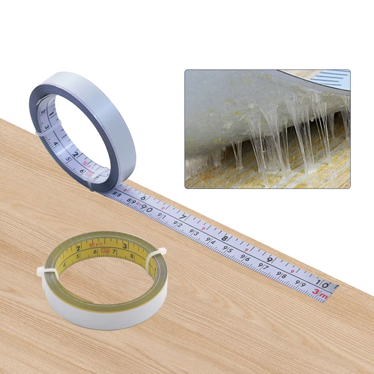Inch & MeaccelerSelf Adhesive Tape 1-3M Measure Steel Mitre Scale