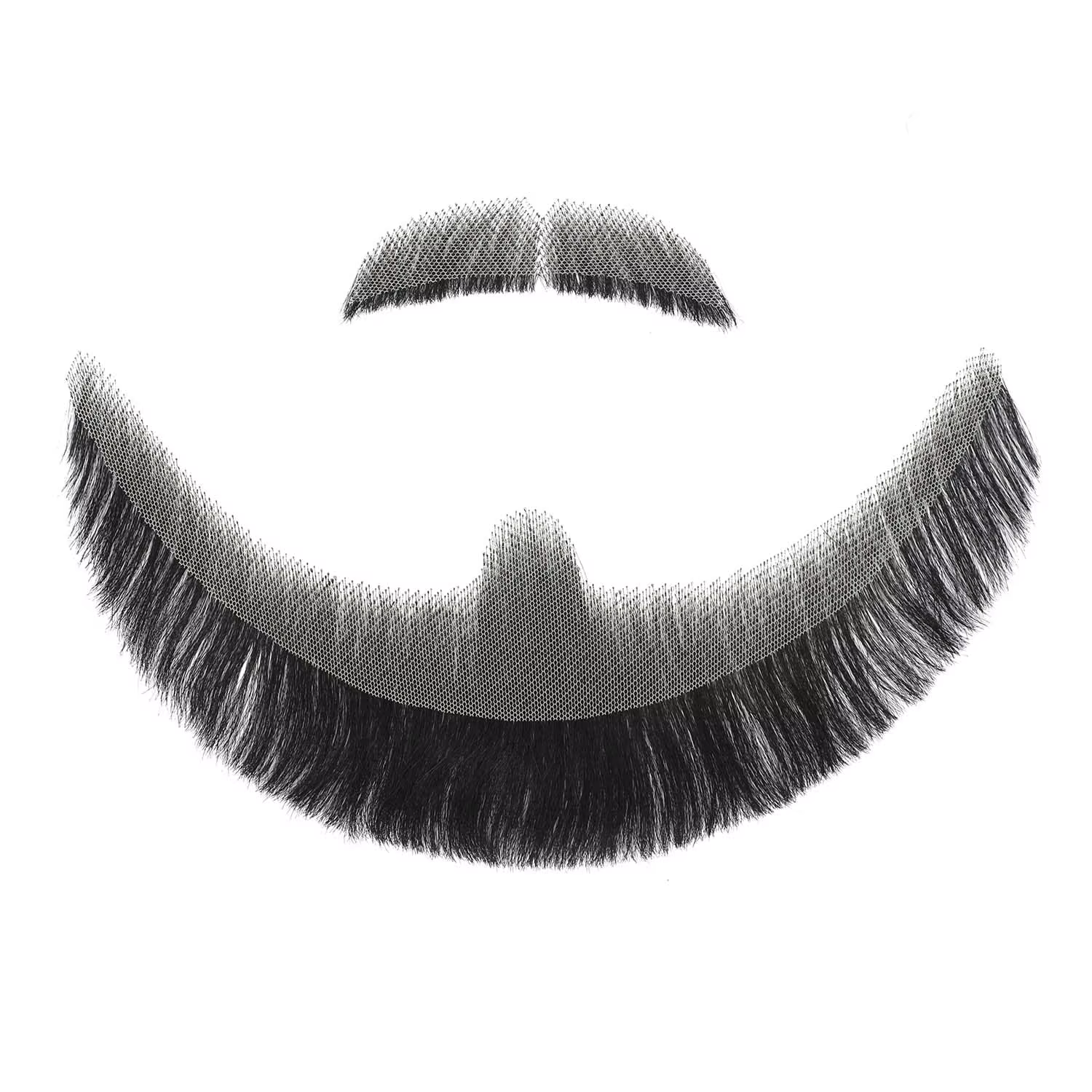 Fausse moustache faite à la main avec des cheveux humains