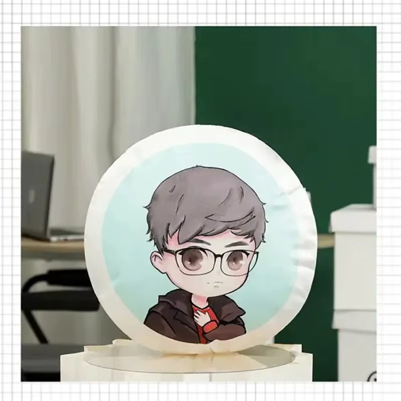 Coussin rond personnalisé - Personnalisez votre photo, votre logo, votre image d'anime ou d'idole, coussin en peluche doux pour la maison/la voiture/le bureau, cadeau personnalisé 1 pièce