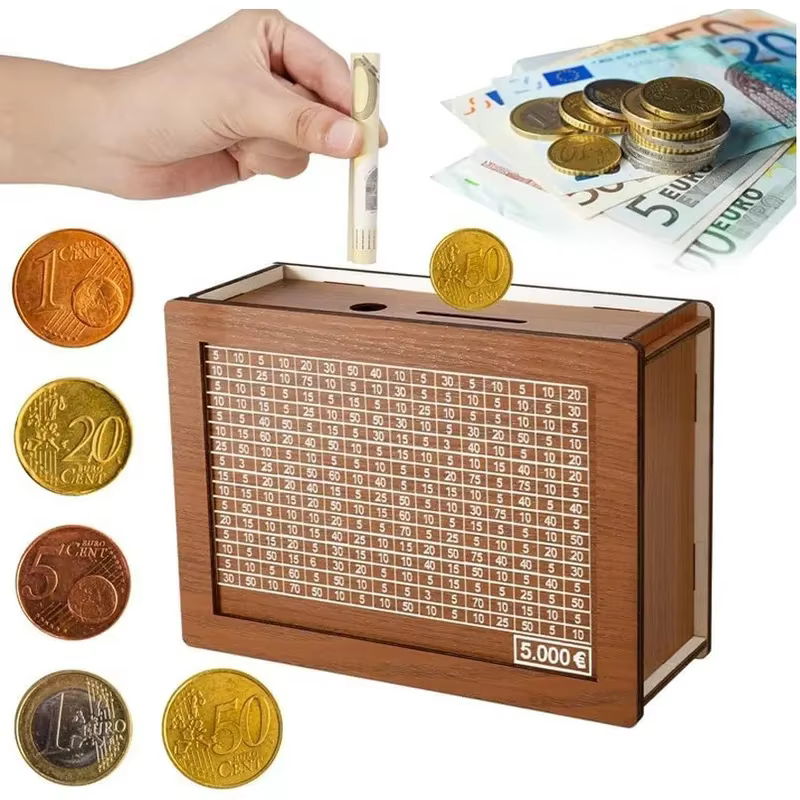 Tirelire en bois 1000/2000/3000/5000/10000 euros