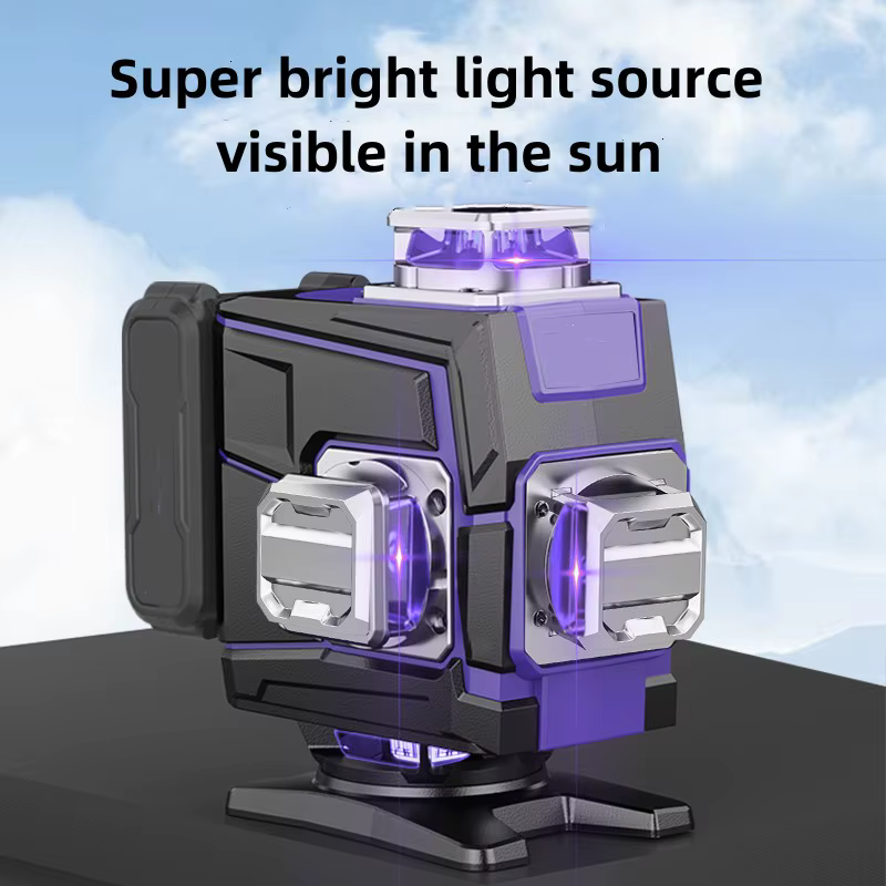 Niveau Laser 12/16 lignes 3D/4D ligne violette auto-nivelante 360 ​​rotation horizontale verticale