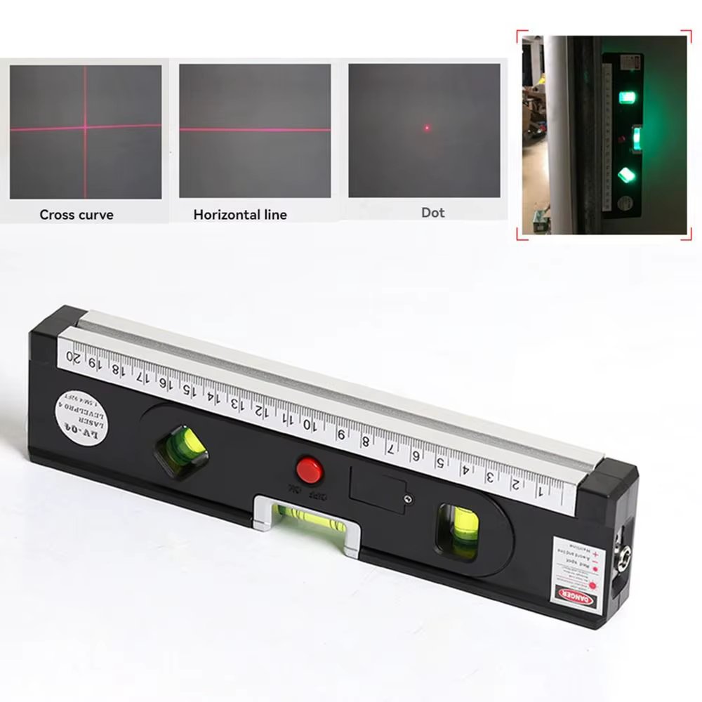 Niveau Laser 4 en 1, ruban à mesurer Vertical réglable de haute précision