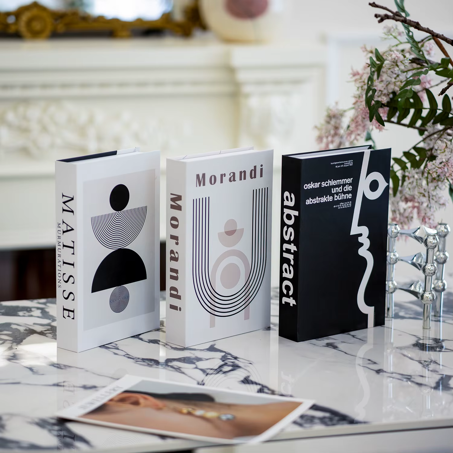 Boîte de rangement décorative de luxe en forme de faux livre Bauhaus pour la maison, avec livres sur Matisse, Picasso, Van Gogh, Monet, pour table basse, étagère, décoration intérieure