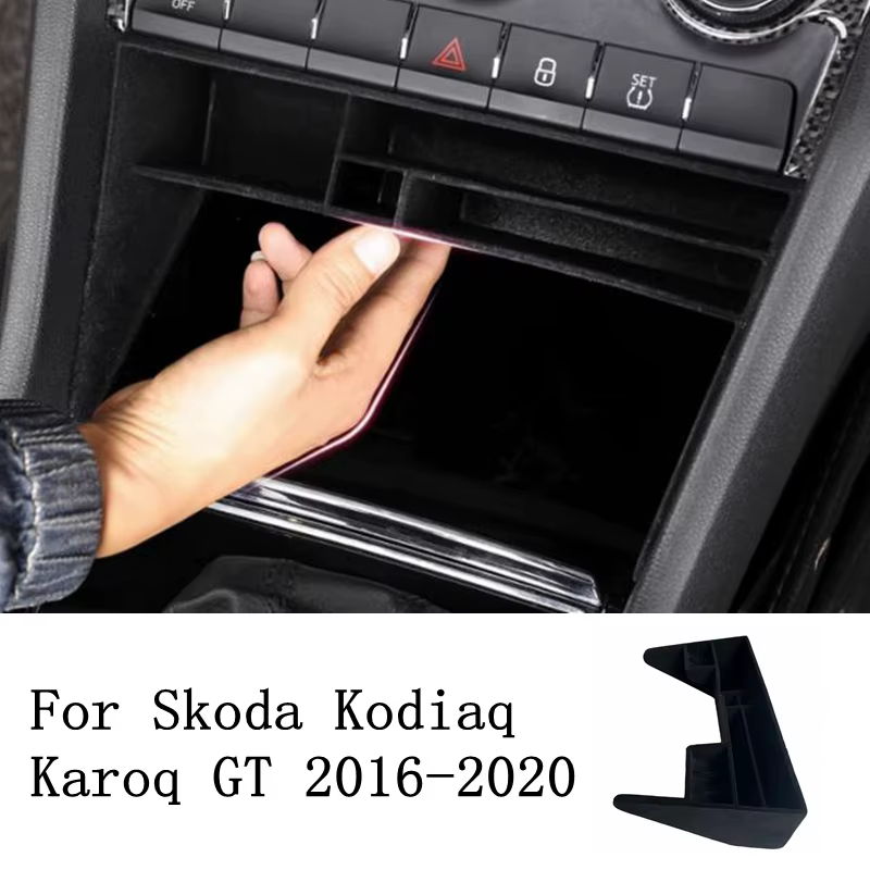 Boîte de rangement pour console centrale de voiture Skoda Kodiaq, multi-grilles, rangement, rangement, conteneur de grande capacité pour Volkswagen
