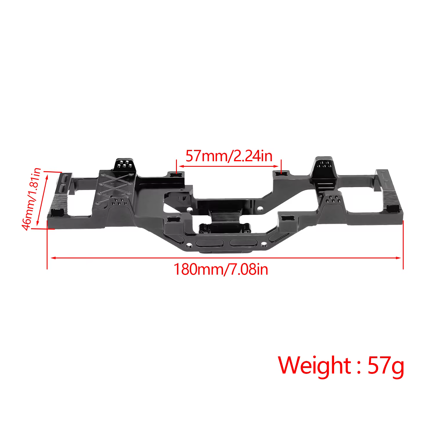 Cadre de châssis de processus CNC pour mise à niveau en métal, réaménagement pour pièces de voiture FMS 1/24 Xiaoqi FCX24 RC