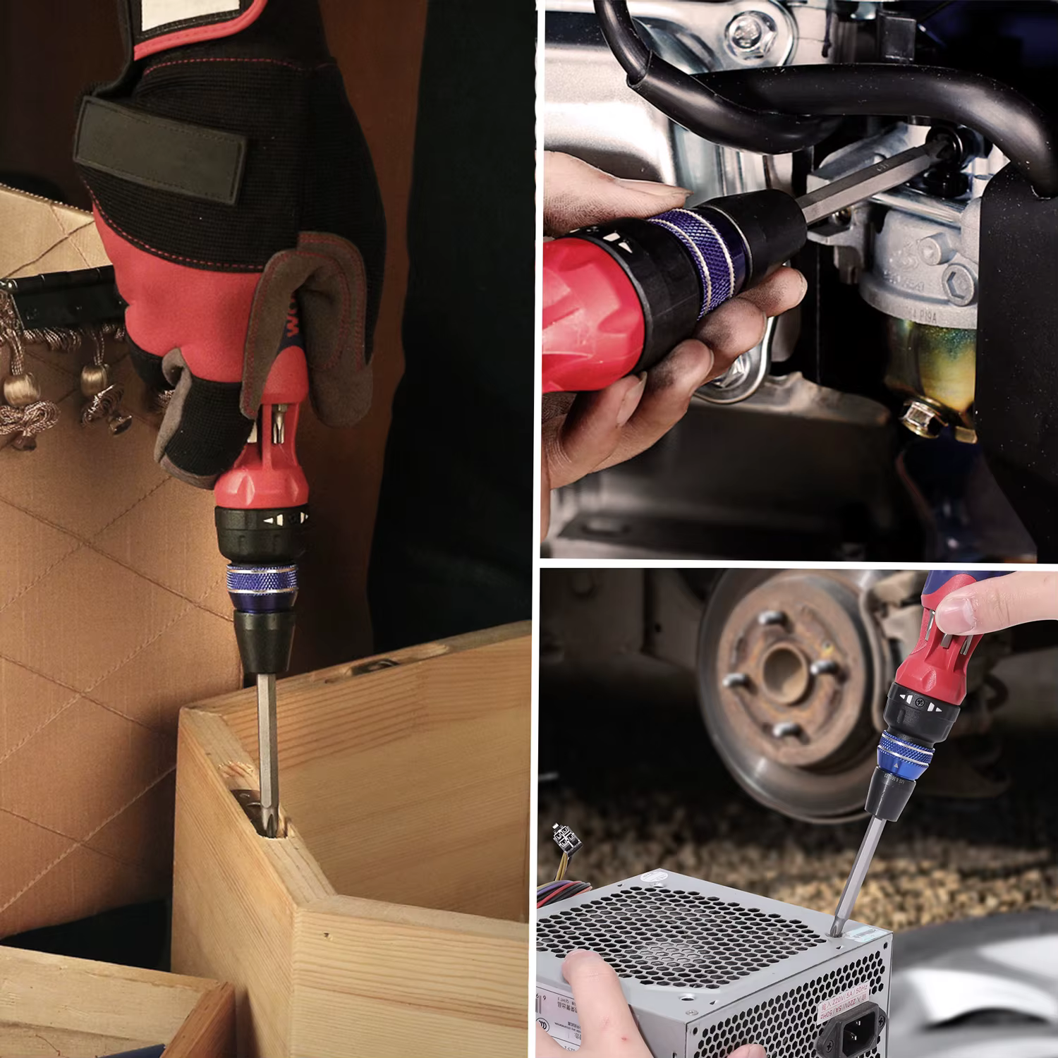 WORKPRO – tournevis à cliquet Phillips 12 en 1