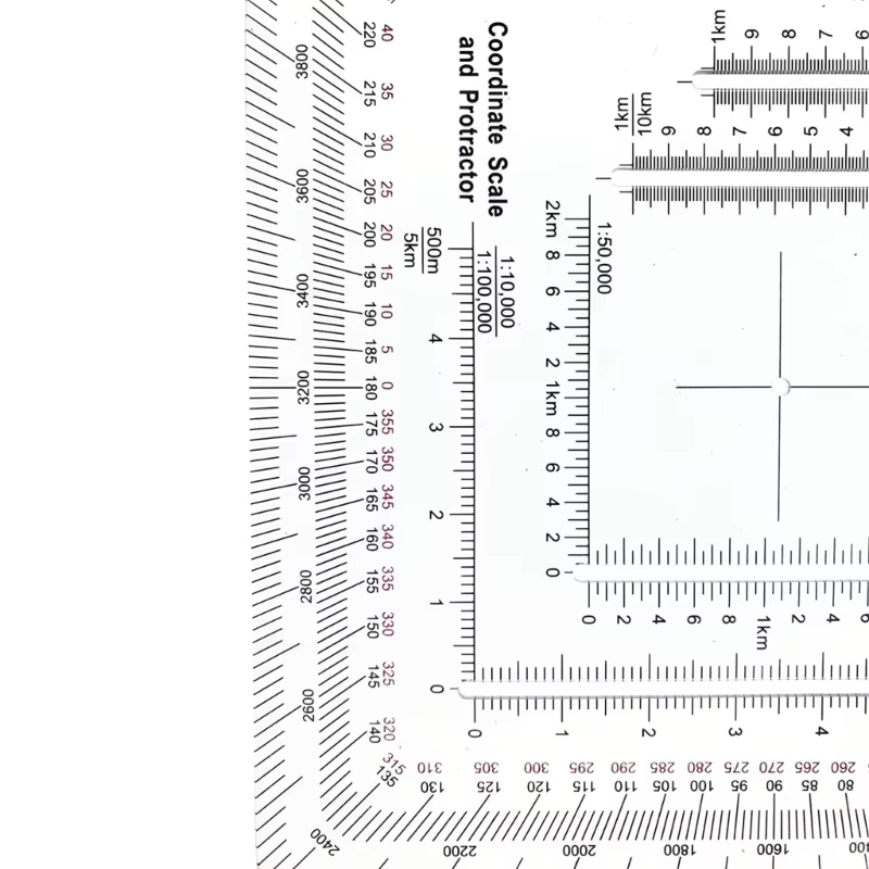 Échelle de carte flexible topographique et rapporteurs Règle de lecture militaire UTM/MGRS