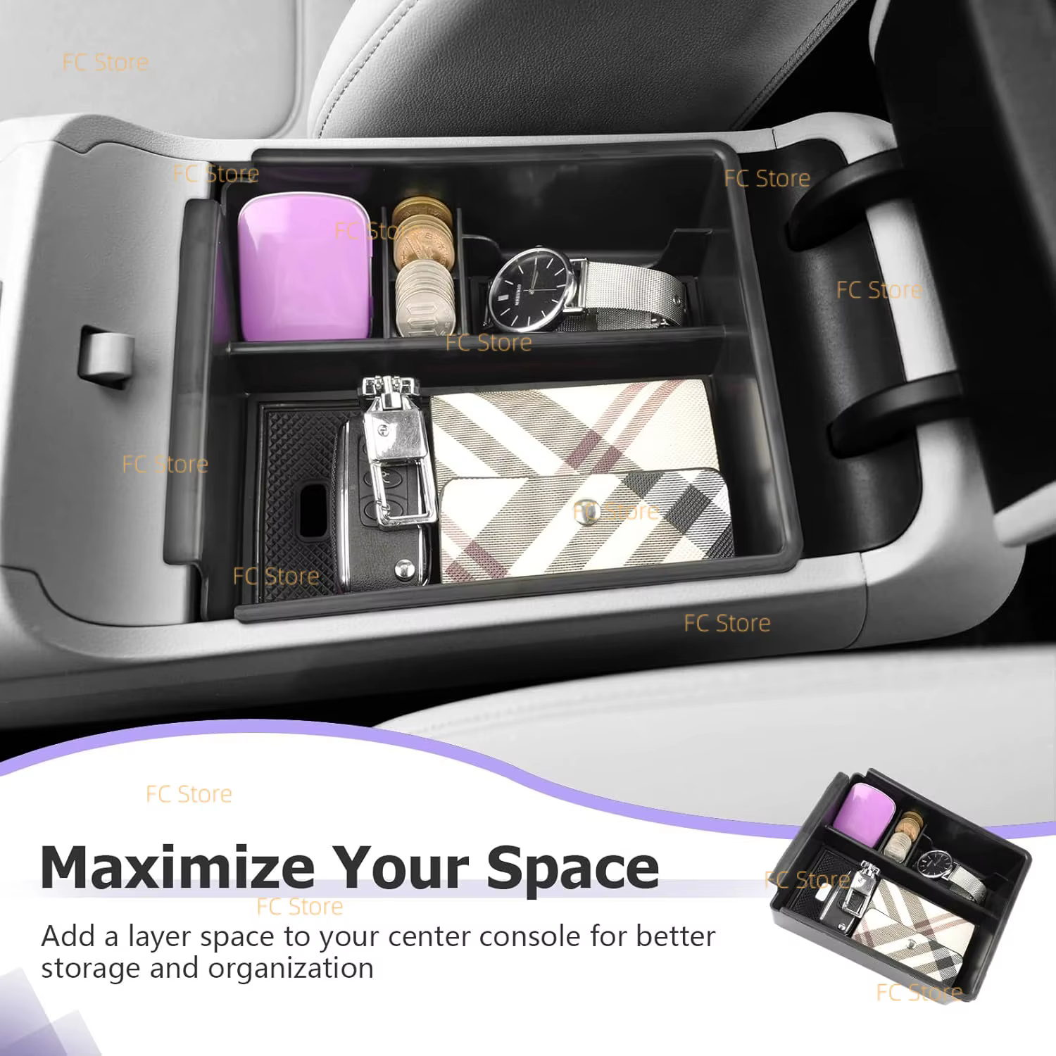 Pour Tucson 2022-2025 2026 : Organisateur de console centrale, boîte de rangement pour accoudoir, insert de console d'accoudoir, accessoires