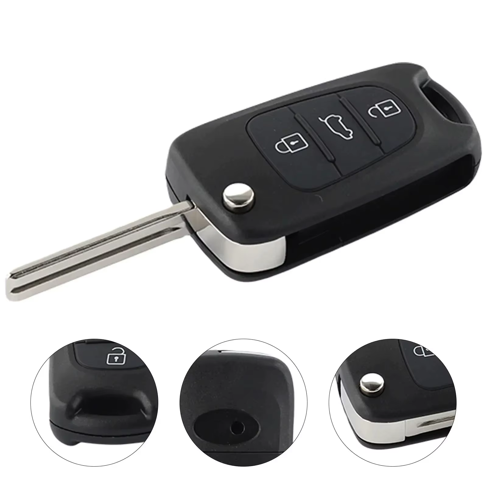 Clé de voiture à distance pour Hyundai IX35 I20 I30 2008 2009 2010 2011 2012, clé de voiture à puce ID46 à 3 boutons 433MHz chine continentale