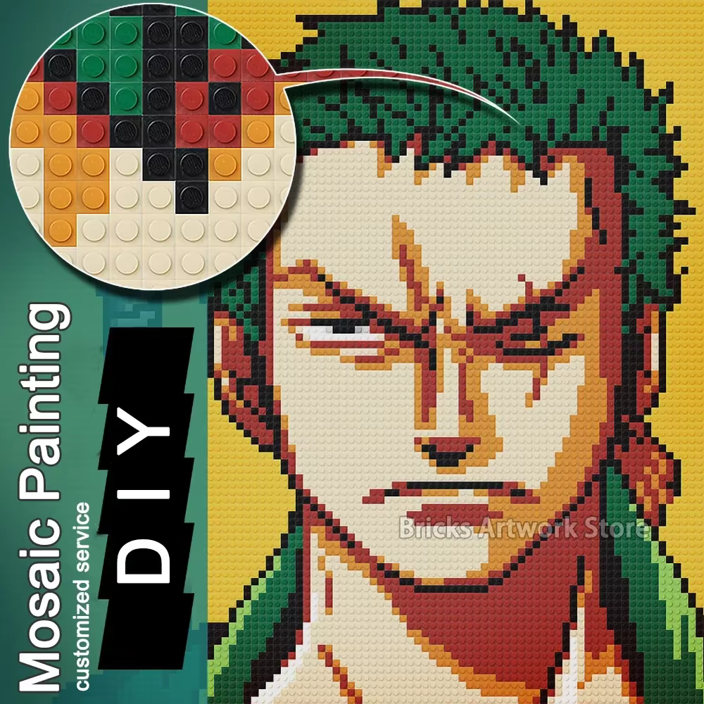 Peinture mosaïque Pixel Art personnalisée, blocs de construction de portrait de conception de photo personnalisée, ensembles MOC bricolage, cadeaux uniques, briques de goujons, 64x64