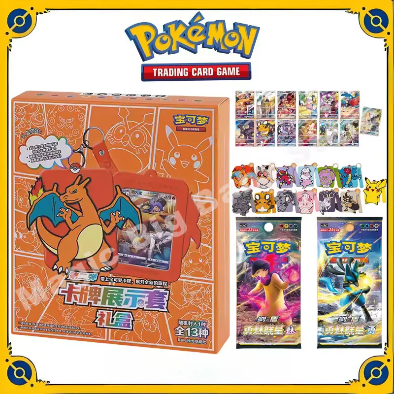 Cartes à collectionner PTCG originales, cadeaux Pokemon, ensemble d'exposition d'épée et de bouclier chinois simplifié, boîte-cadeau, Volume 2, jeux d'anime