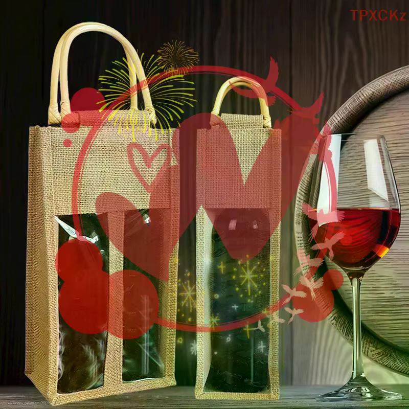 Sac à main pour vin rouge, boîte cadeau pour vin avec fenêtre et poignée, emballage pour bouteille simple/double, sacs pour champagne, cadeaux de mariage pour invités