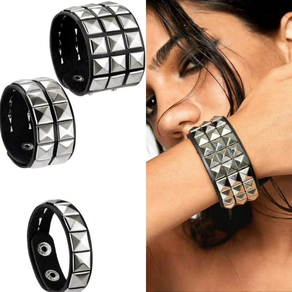 Nouveau Bracelet à ongles Punk Rivets Bracelet de Couple décontracté Hip-Hop fête gothique nouvel an noël saint valentin cadeaux d'anniversaire