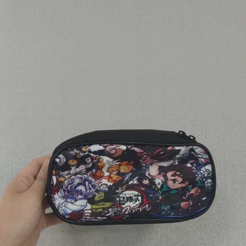 Nime Demon Slayer Kimetsu no Yaiba Étui à crayons Sac de papeterie Porte-pochette Boîte Organisateur pour adolescents Filles Adultes Étudiants.