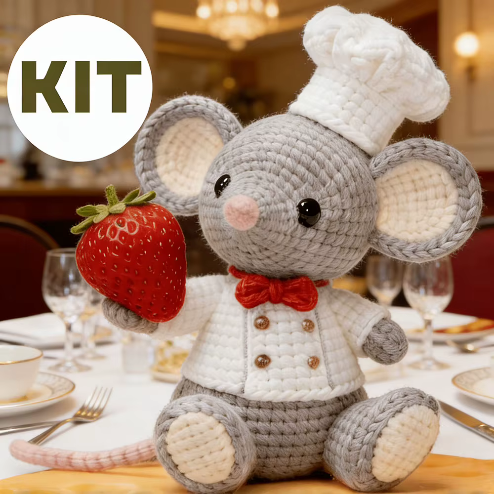 Kit de crochet Chef Mouse pour adultes débutants