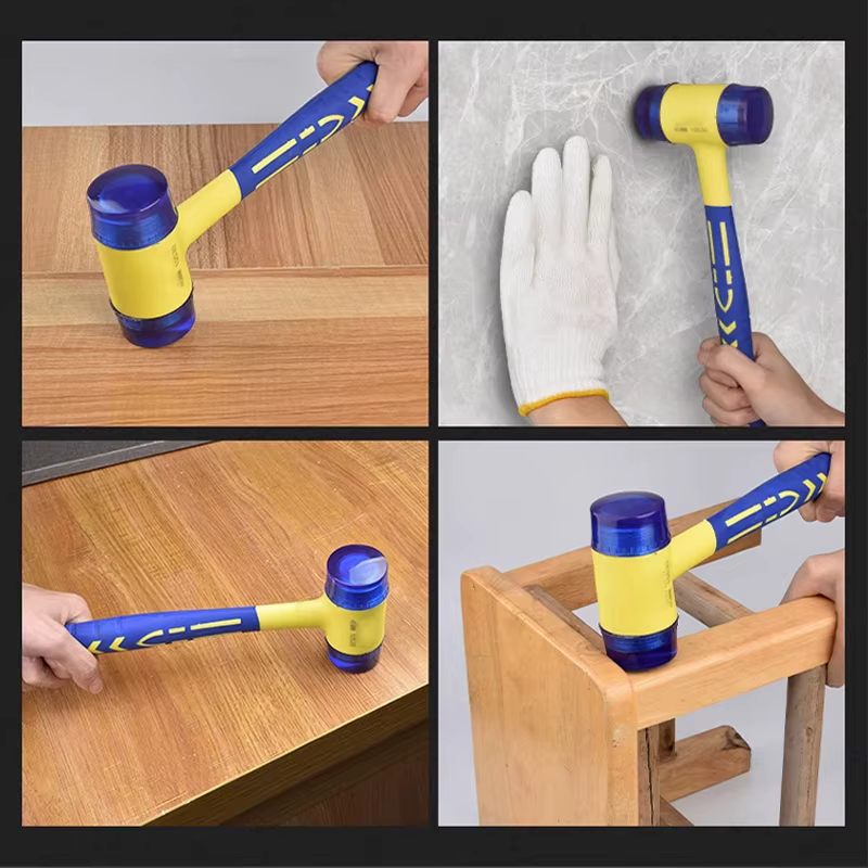 Marteau de pose double face en caoutchouc 25-45 mm avec tête détachable pour carrelage