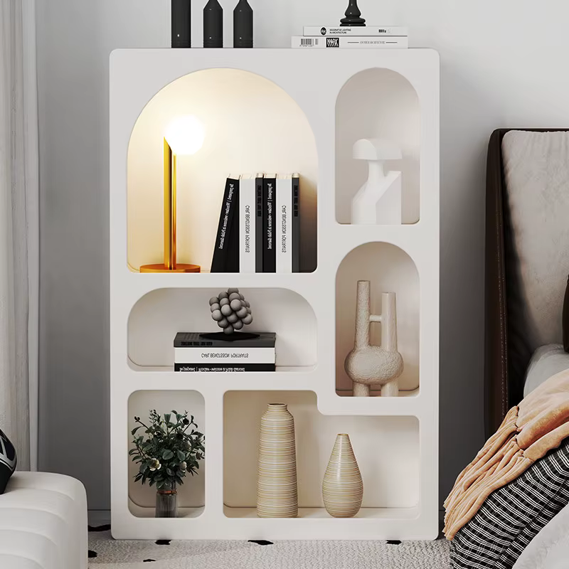 Armoires de rangement noires, armoires de cuisine nordiques pour livres et objets de collection, meubles de bar arqués, meubles pour la maison