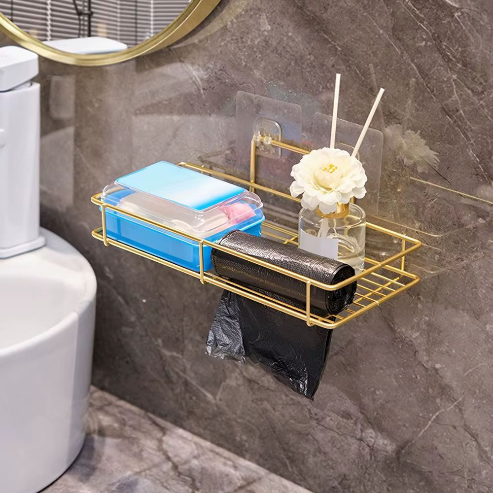 Étagère de rangement murale en métal pour salle de bain