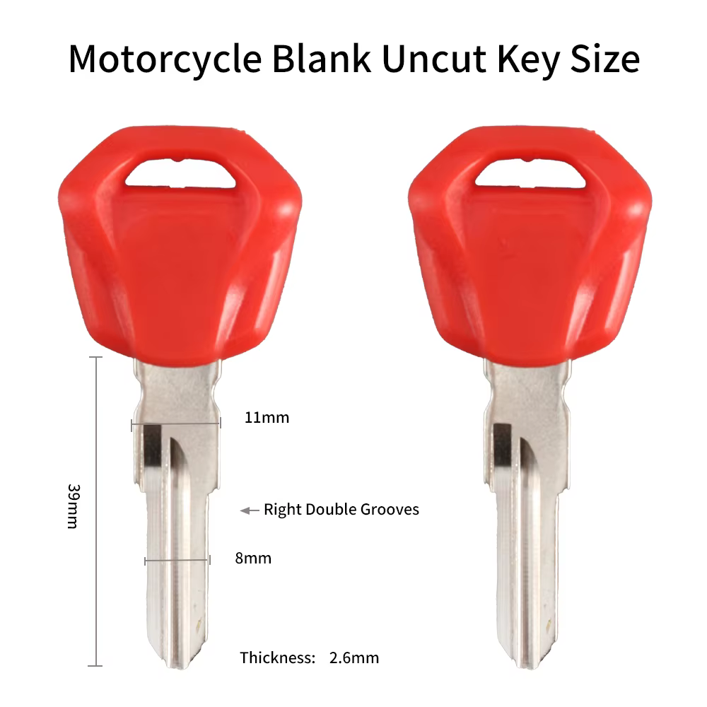 Clés de moto vierges non coupées de 39 mm