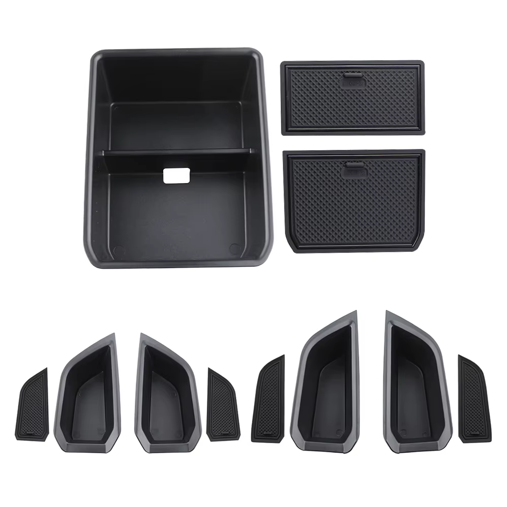 Boîtes de rangement pour porte avant et arrière de voiture, organisateurs de Console centrale de voiture, accessoires de rangement intérieurs pour Audi Q4 e-tron Etron 2019 – 2025