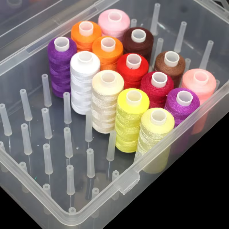 Boîte de rangement transparente en plastique PP pour kit de couture et broderie