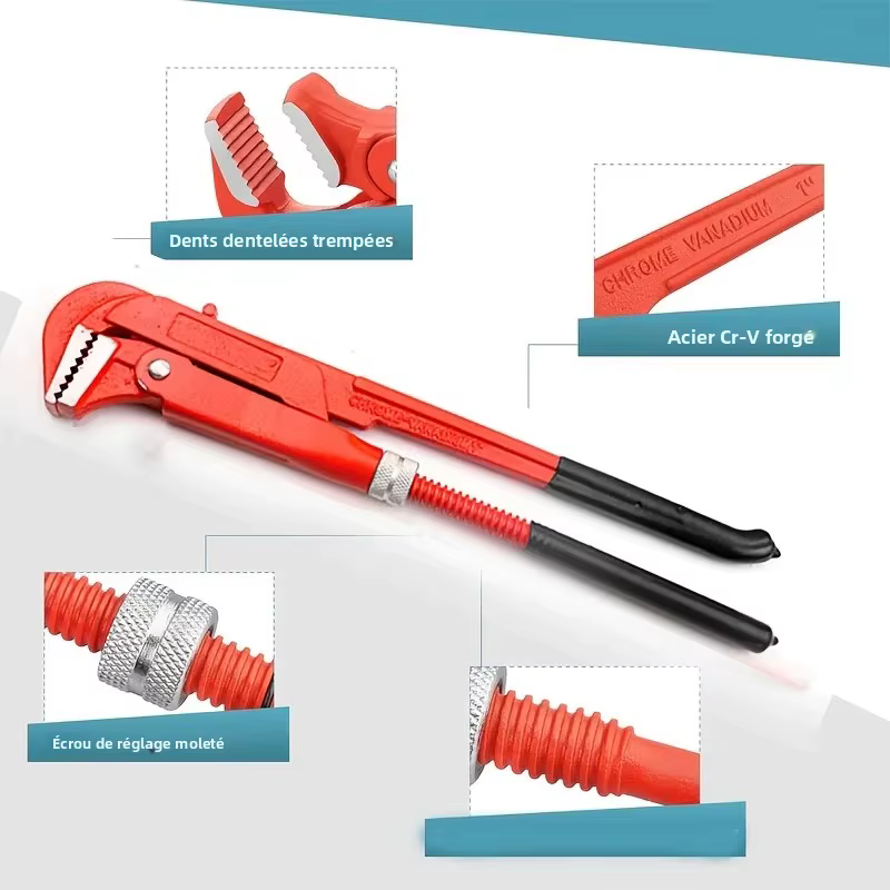 Robuste 90 ° Clé à pipe réglable 30