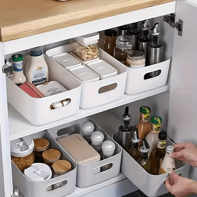 Bacs de rangement empilables en plastique