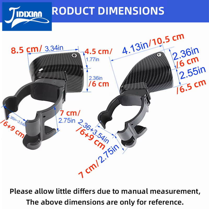 JIDIXIAN Compatible avec Jeep Wrangler JK 2007 2008 2009 2010 2011 2012 2013 2014 2015 2016 2017 Porte-gobelet et support de téléphone portable pour voiture