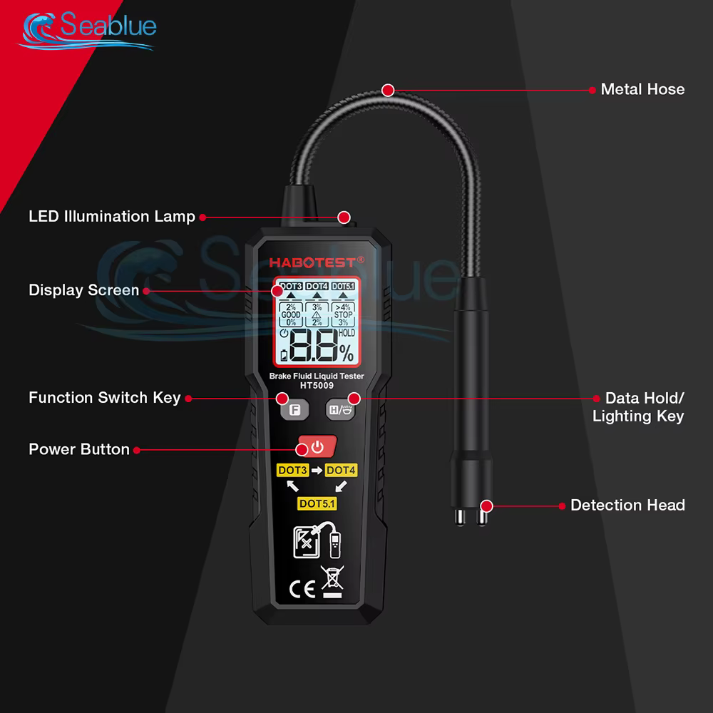 Testeur de liquide de frein pour DOT3 DOT4 DOT5.1 avec écran LCD