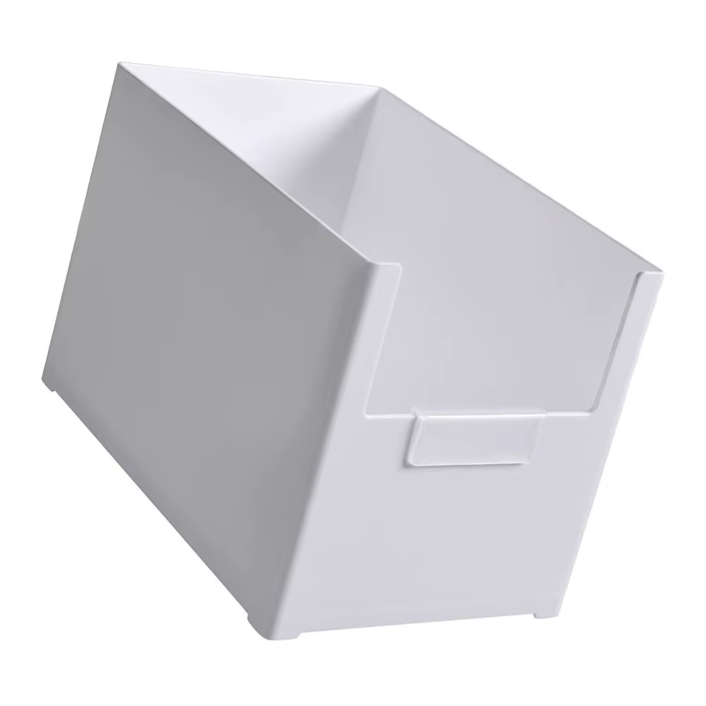 Boîte de rangement en plastique à ouverture frontale