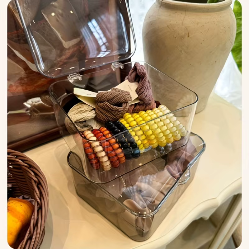 Boîtes de rangement en plastique empilables avec couvercles