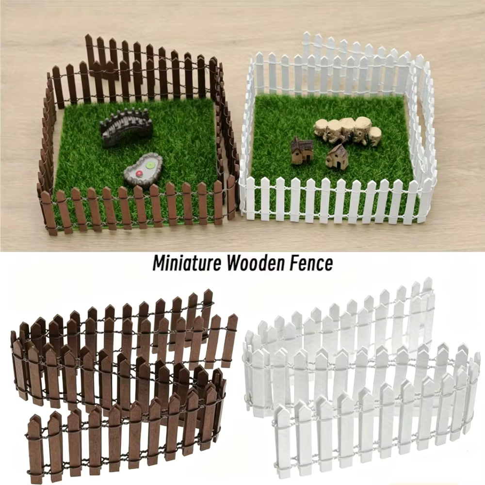 Mini clôture en bois avec bords lisses