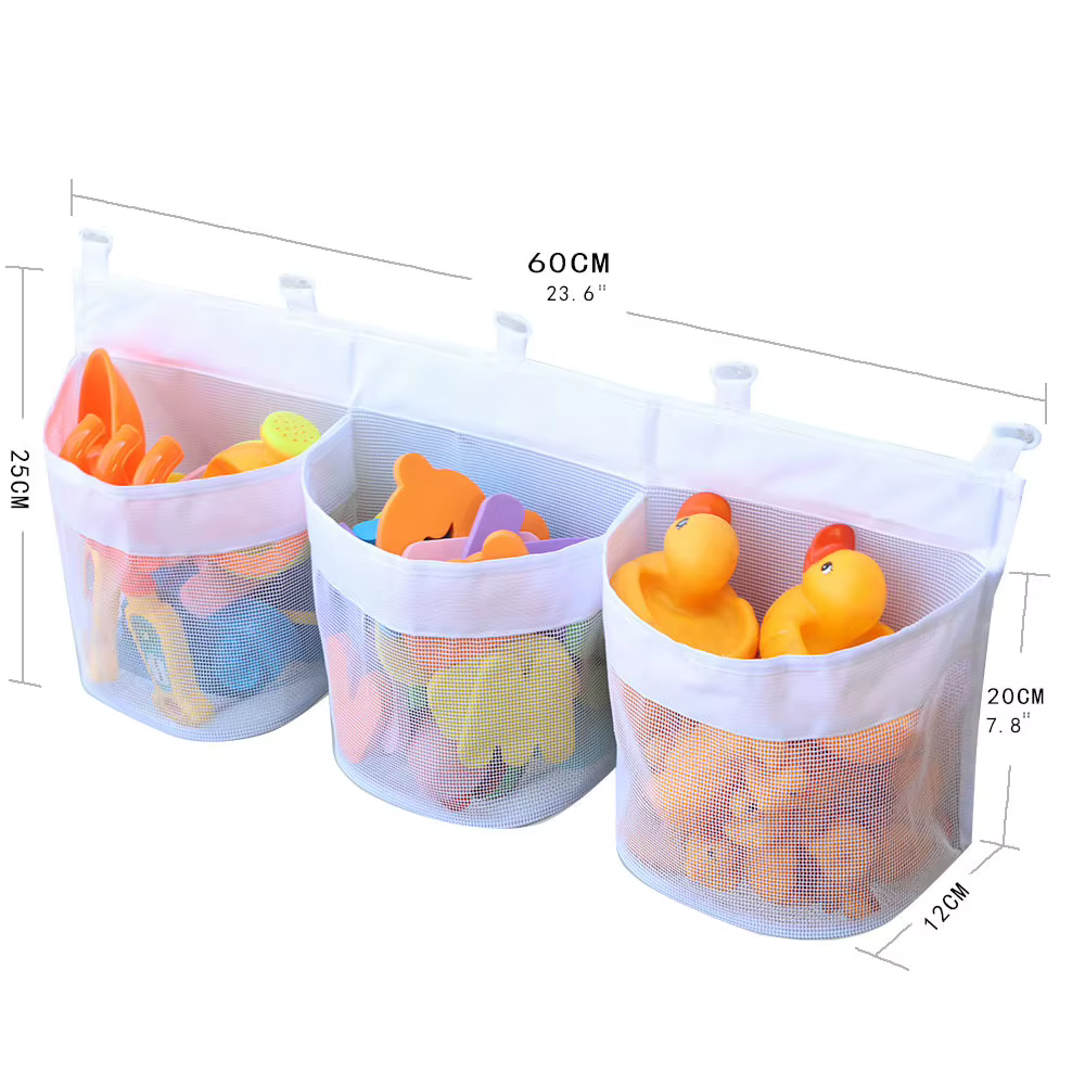 Sac de rangement de jouets pour enfants, salle de bain, sac mural multi-compartiments de grande capacité