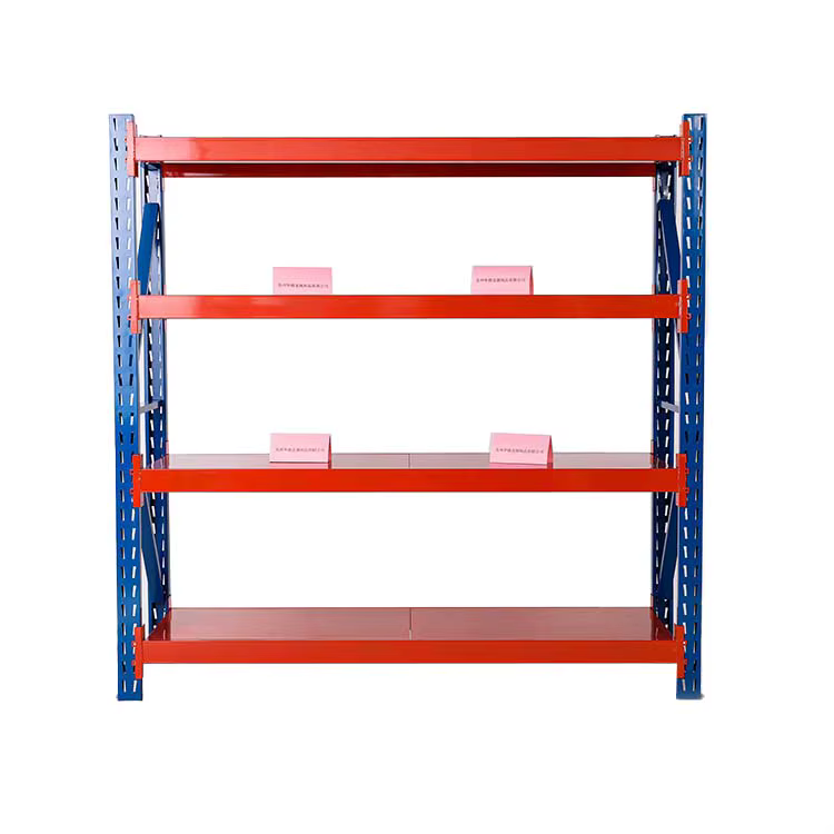 Unités d'étagères de rangement de garage en acier empilables multicouches de taille moyenne d'entrepôt bleu orange