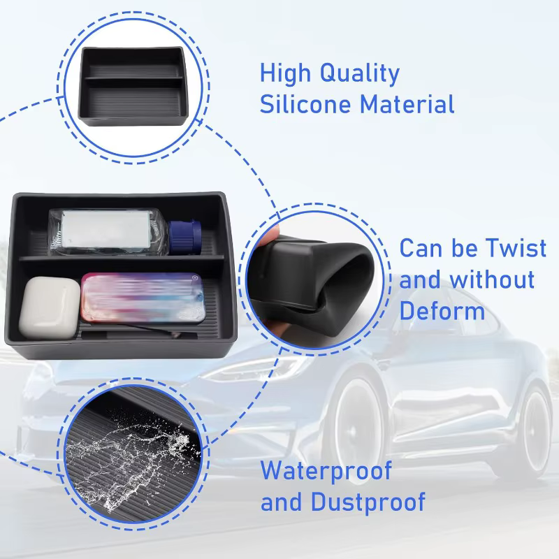 Compatible avec l'organisateur de console Tesla Model X/Model S 2021-2024, stockage de console centrale rafraîchissant pour modèle S/X Plaid/longue portée