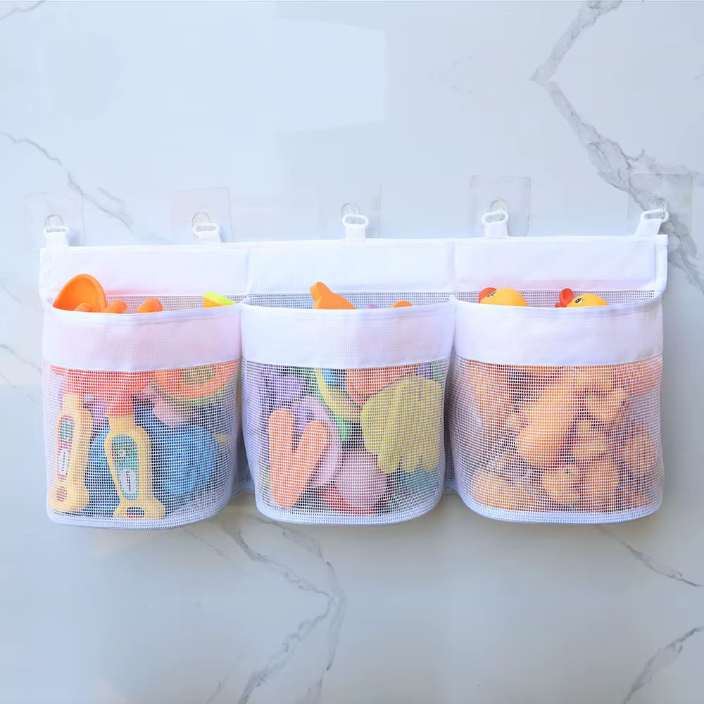 Sac de rangement de jouets pour enfants, salle de bain, sac mural multi-compartiments de grande capacité