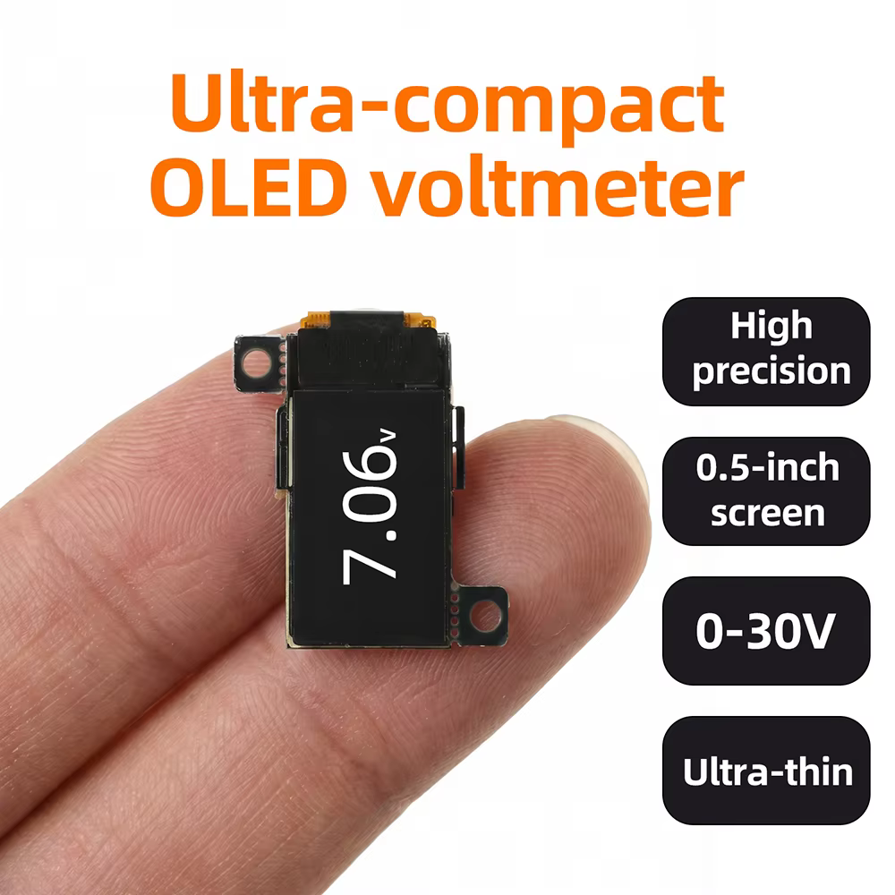 Mini voltmètre numérique ultra fin avec écran OLED de 0