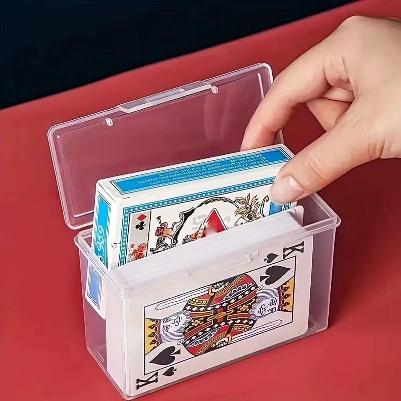 Boîte de rangement pour cartes à jouer, cartes de jeu, cartes d'identité, cartes de visite, boîte de rangement en plastique, organisateur de cartes