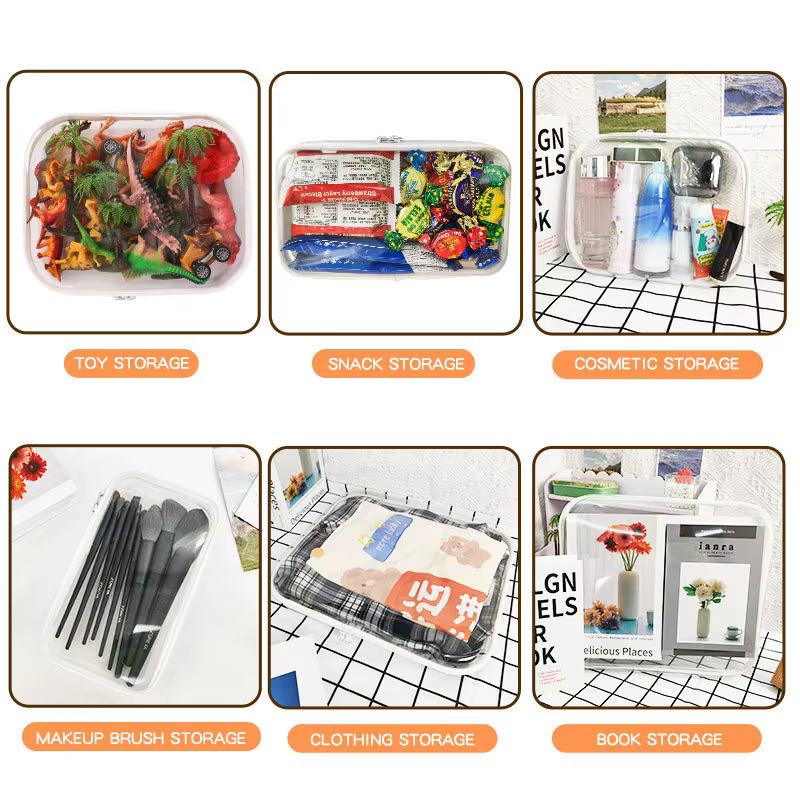Boîte de rangement de voyage en plastique dur PVC Transparent