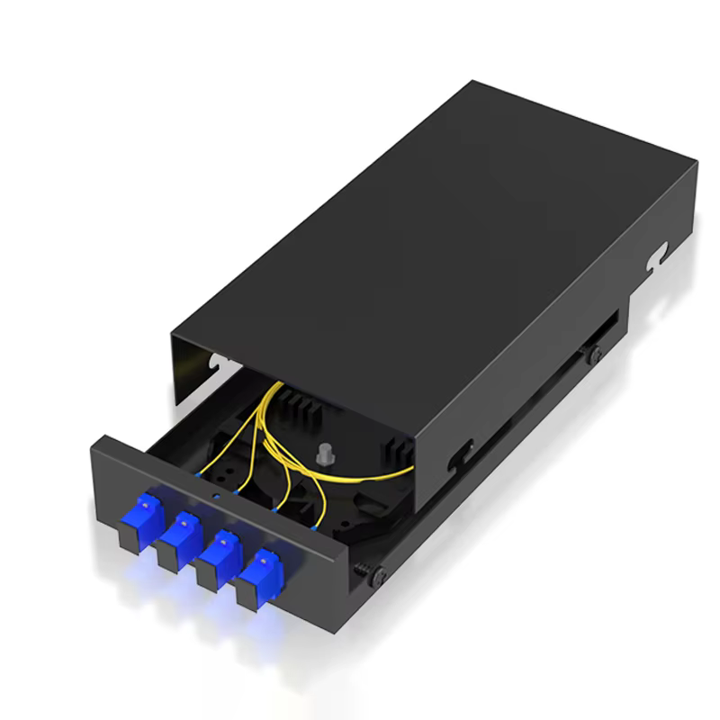 Boîtier terminal fibre optique BYXGD SC/FC/ST/LC 4 ports entièrement équipé en acier laminé à froid pour centre de données