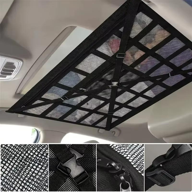 Filet de rangement universel pour toit de voiture, sac organisateur en maille pour camping-car, anti-affaissement, pour SUV, fourgonnette, camping, cabine