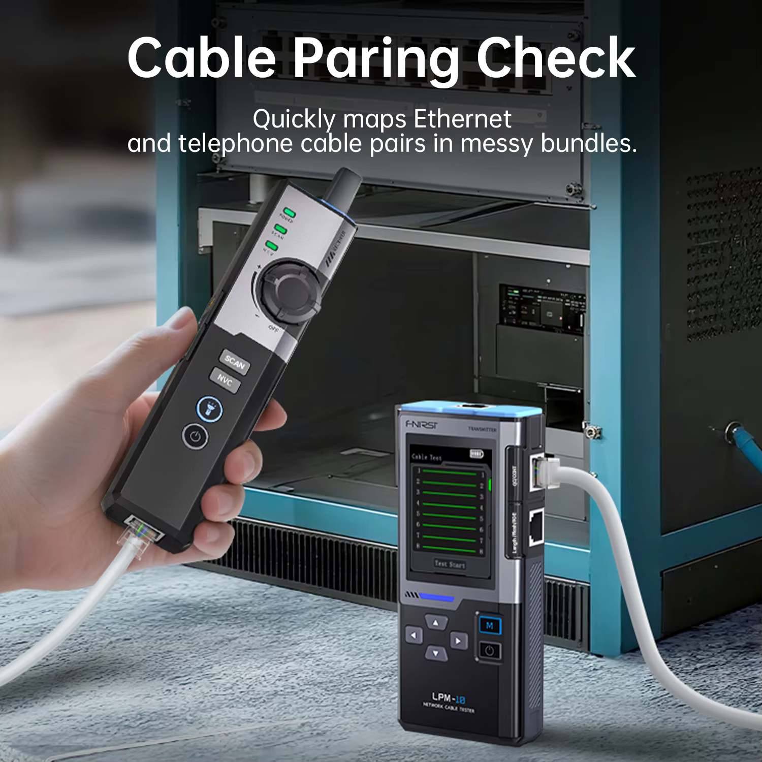 FNIRSI LPM-10A testeur de câble réseau détecteur de ligne multifonction avec Port RJ45 RJ11 clignotant et outil de